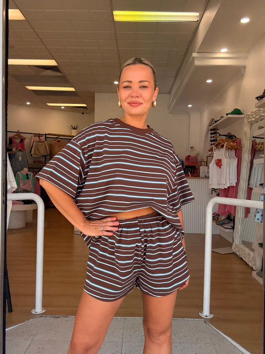 By Frankie/ Hallie Set- Choc/Blue