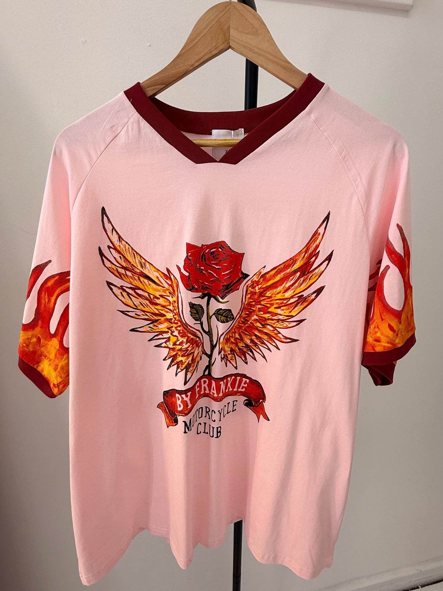 By Frankie/ Mayhem Rose Racer Tee-Pink