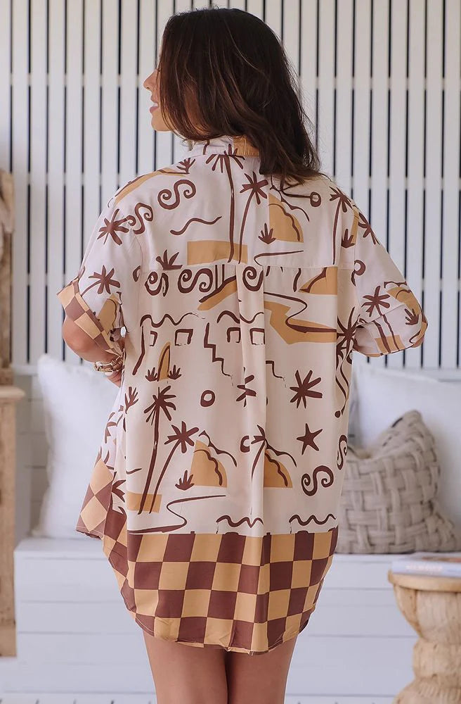 Tuscan sands Print Lola Shirt