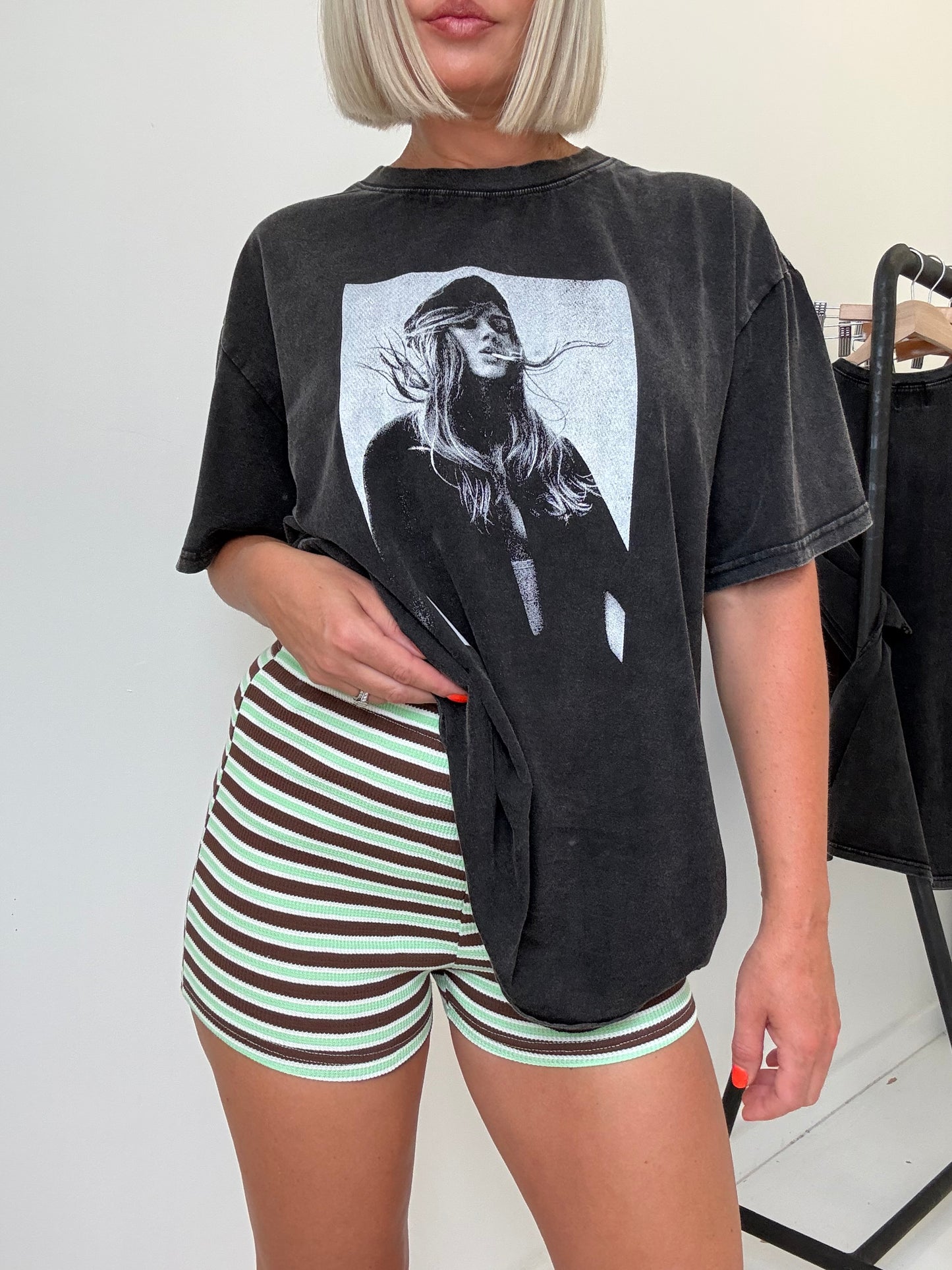 By Frankie/ Knit Shorts-Mint/Choc