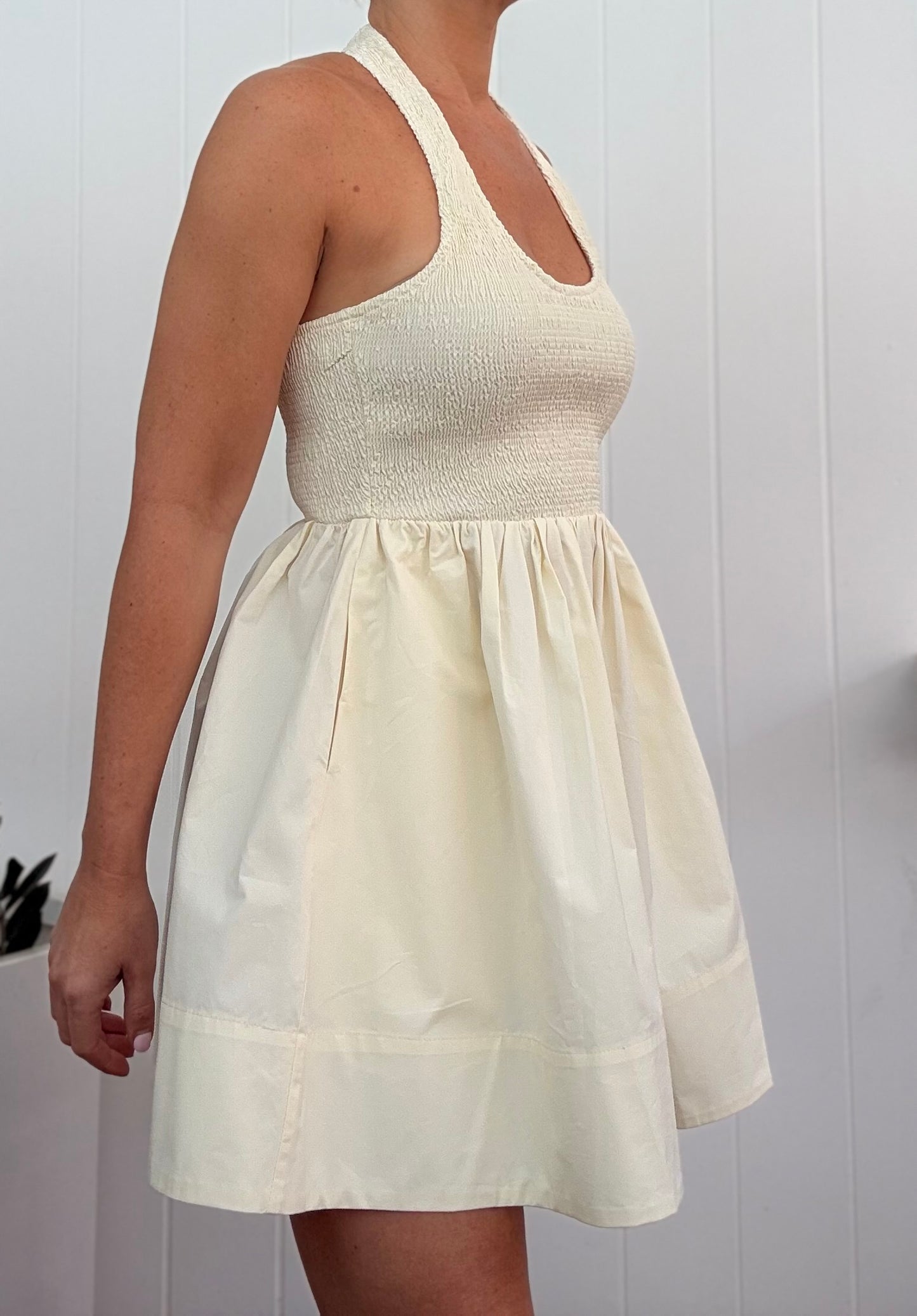 Bonnie Halter Dress- Butter