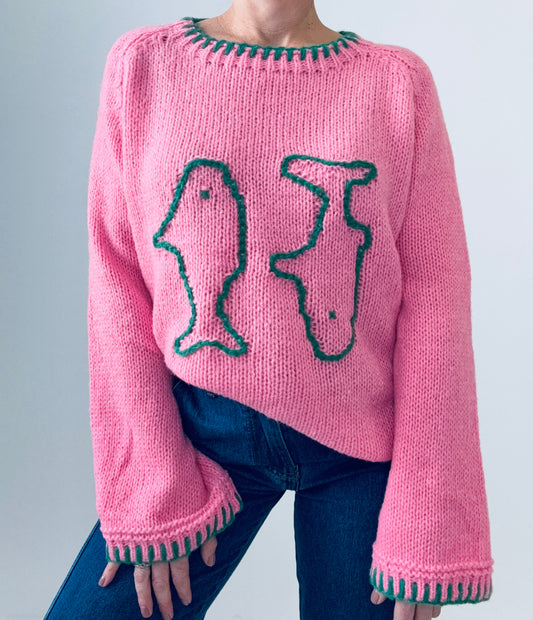 Luna knit -pink/Sage