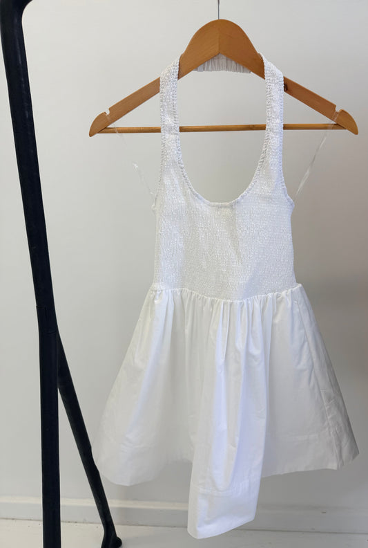 Bonnie Halter Dress- White