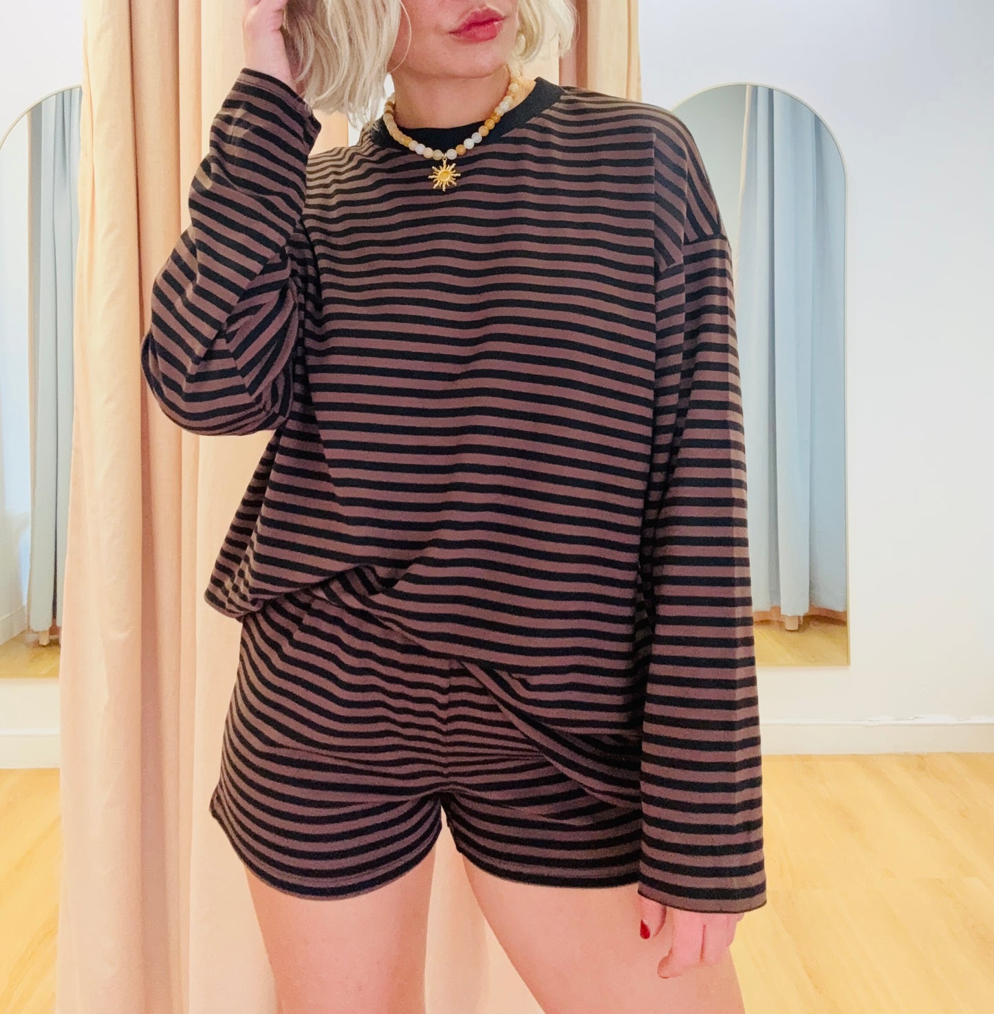 By Frankie/ Sage Long Sleeve Set- Choc/Black