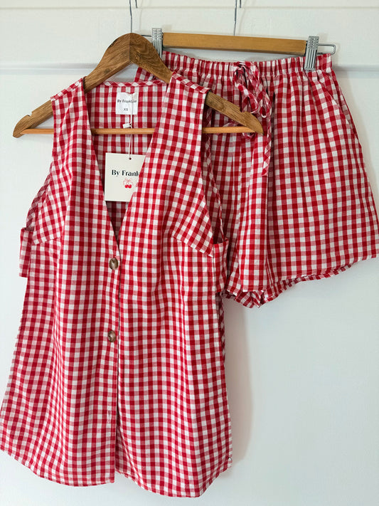 By Frankie/ Holiday Set- Red Gingham