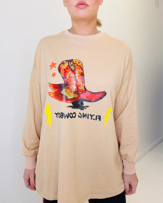 Flying cowboy- long sleeve tee