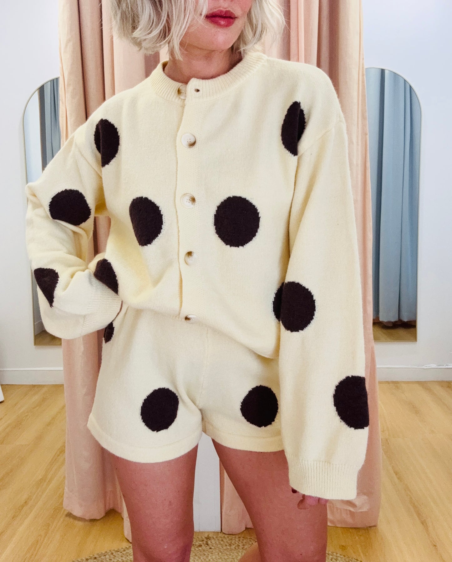 By Frankie/Hattie Knit Cardigan- Butter/ Chocolate