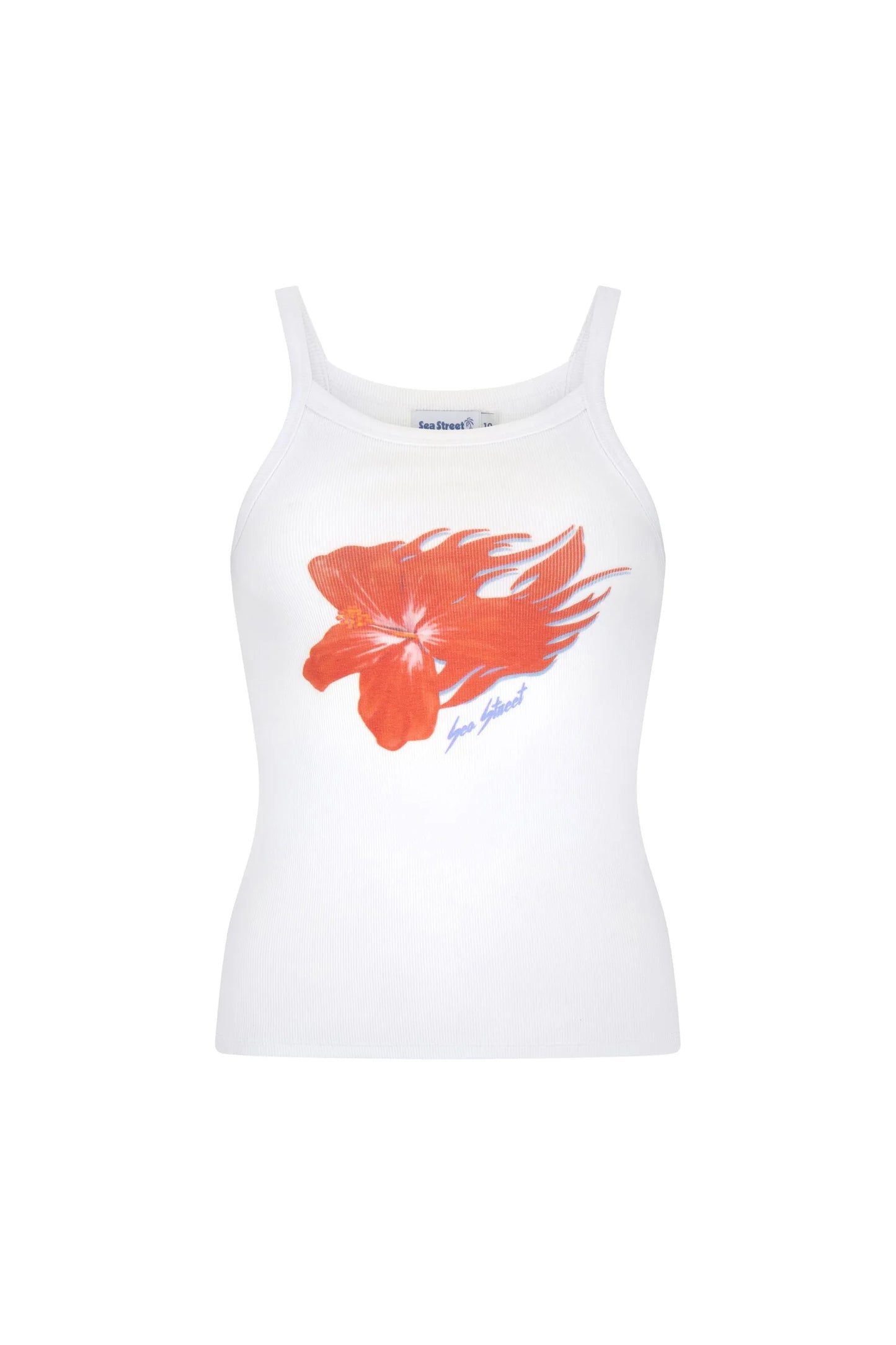 SEA STREET- FLAMING HIBISCUS SINGLET