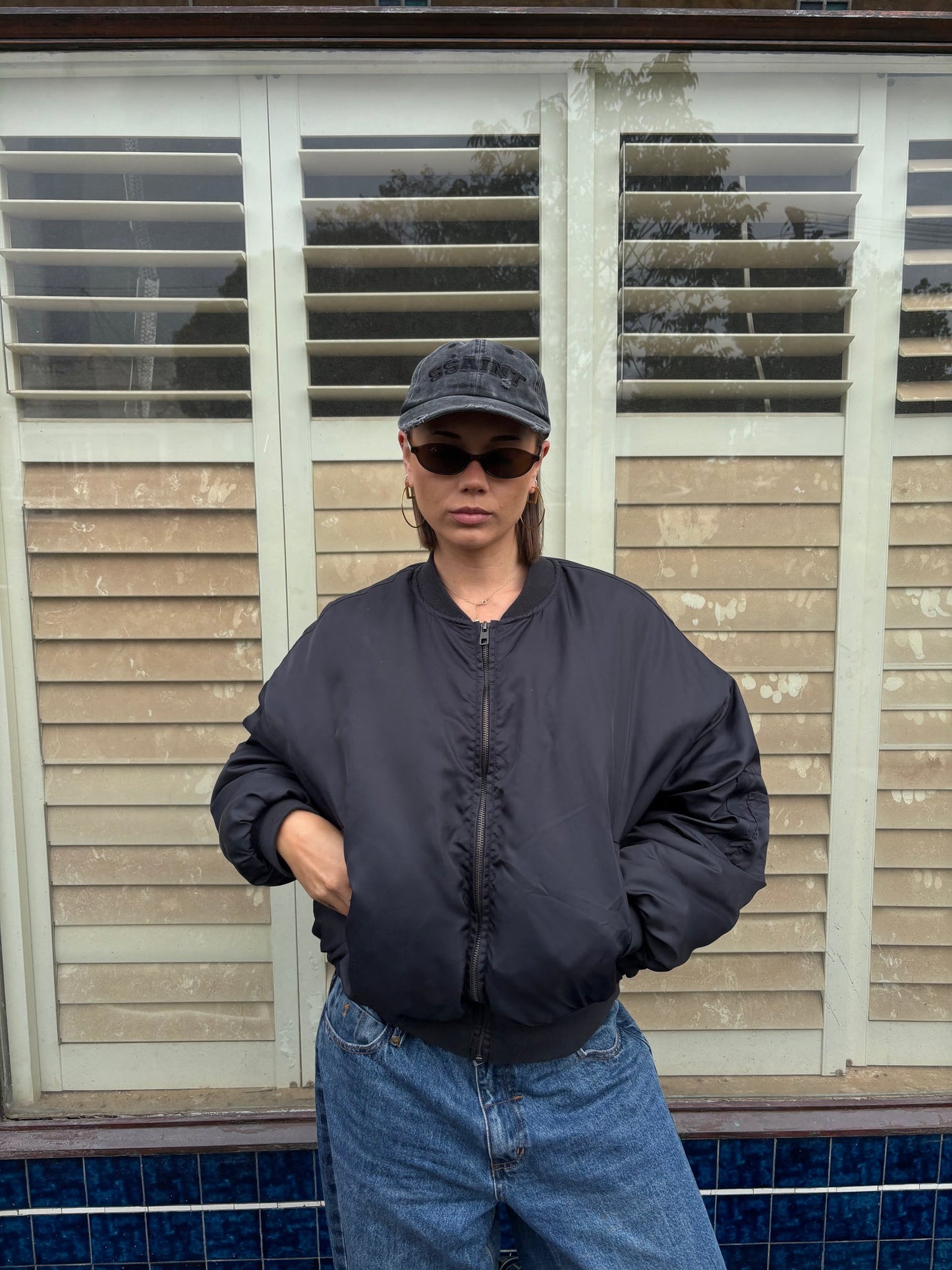 SŚAINT- SŚAINT LOGO CAP - BLACK ACID WASH