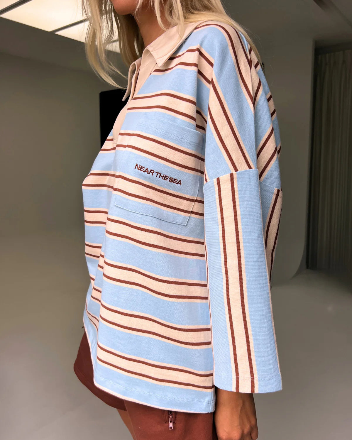 NEAR THE SEA- OVERSIZED POLO - OCEAN