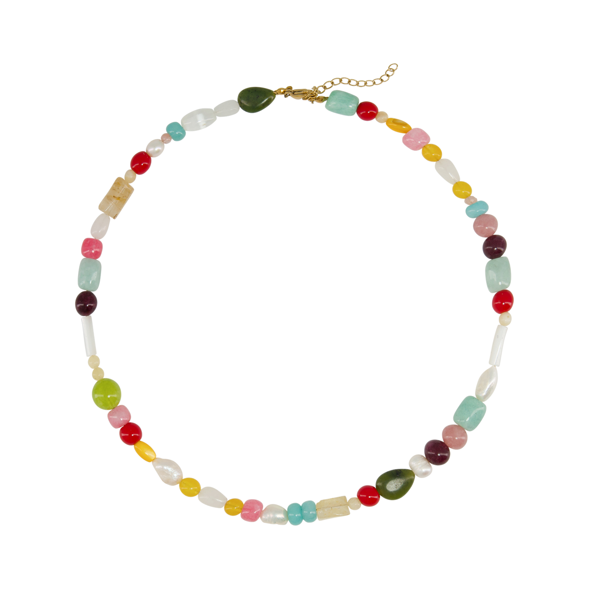Multi-Stone Beaded Necklace