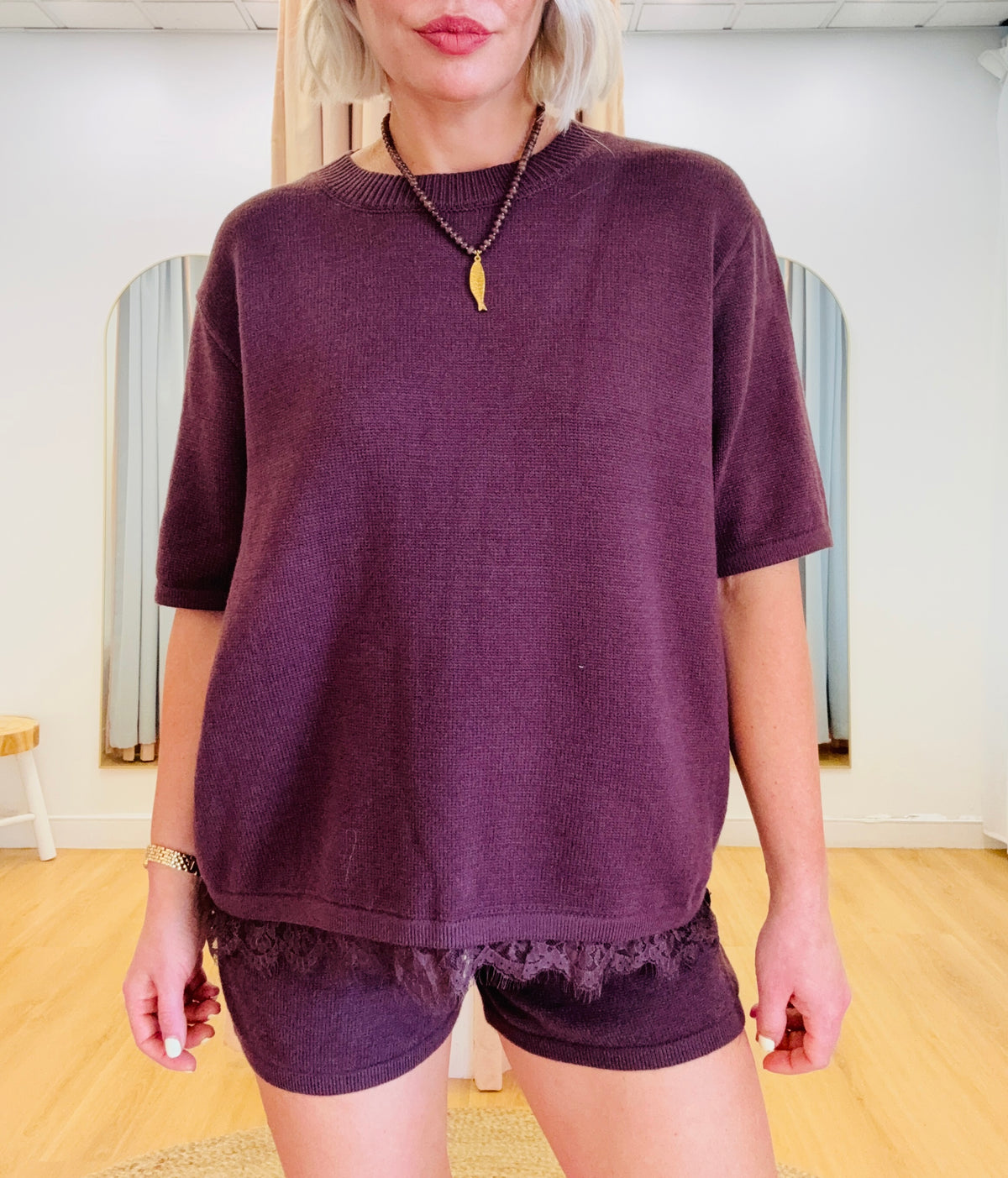 By Frankie/ Azura Knit Top- Chocolate
