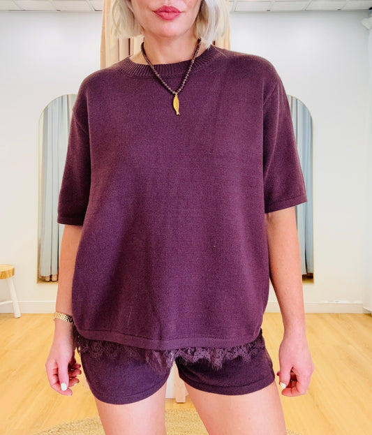 By Frankie/ Azura Knit Top- Chocolate