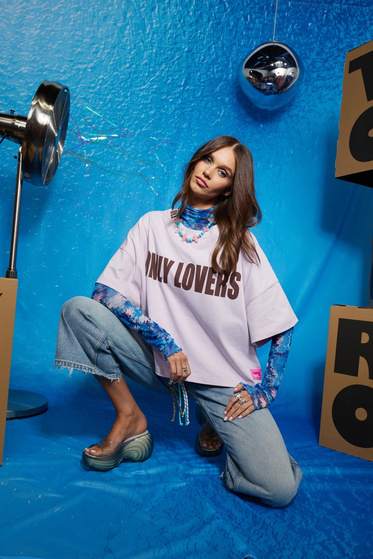 ONLY LOVERS LEFT-Replay Boxy Tee - Icy Lilac