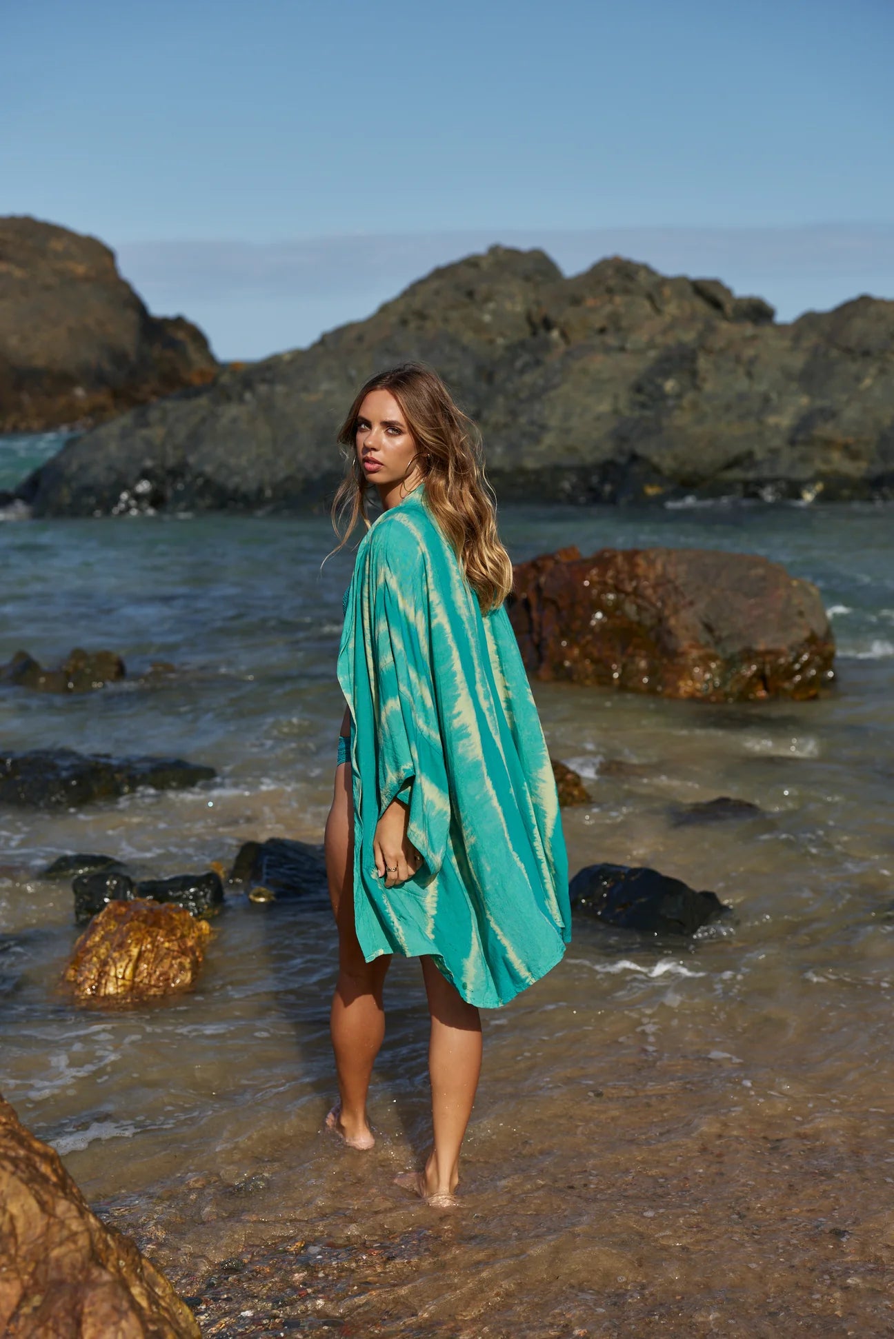 ONLY LOVERS LEFT- Mid Length Kimono ~ Sea Glass