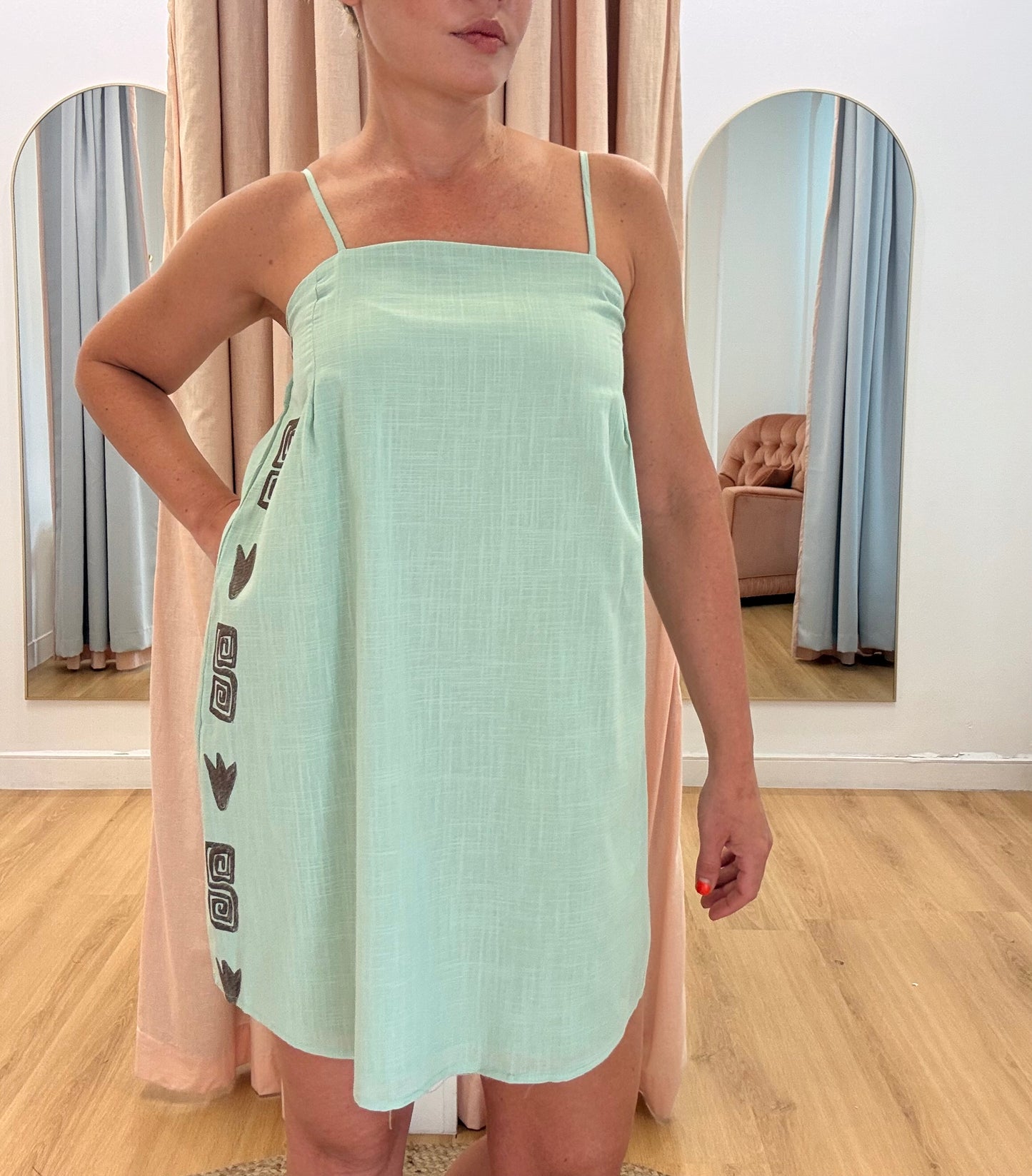By Frankie/ Carter Mini Dress- Sage/ Mocha