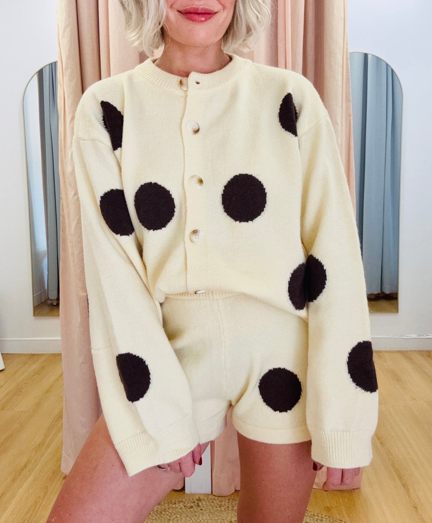 By Frankie/Hattie Knit Cardigan- Butter/ Chocolate