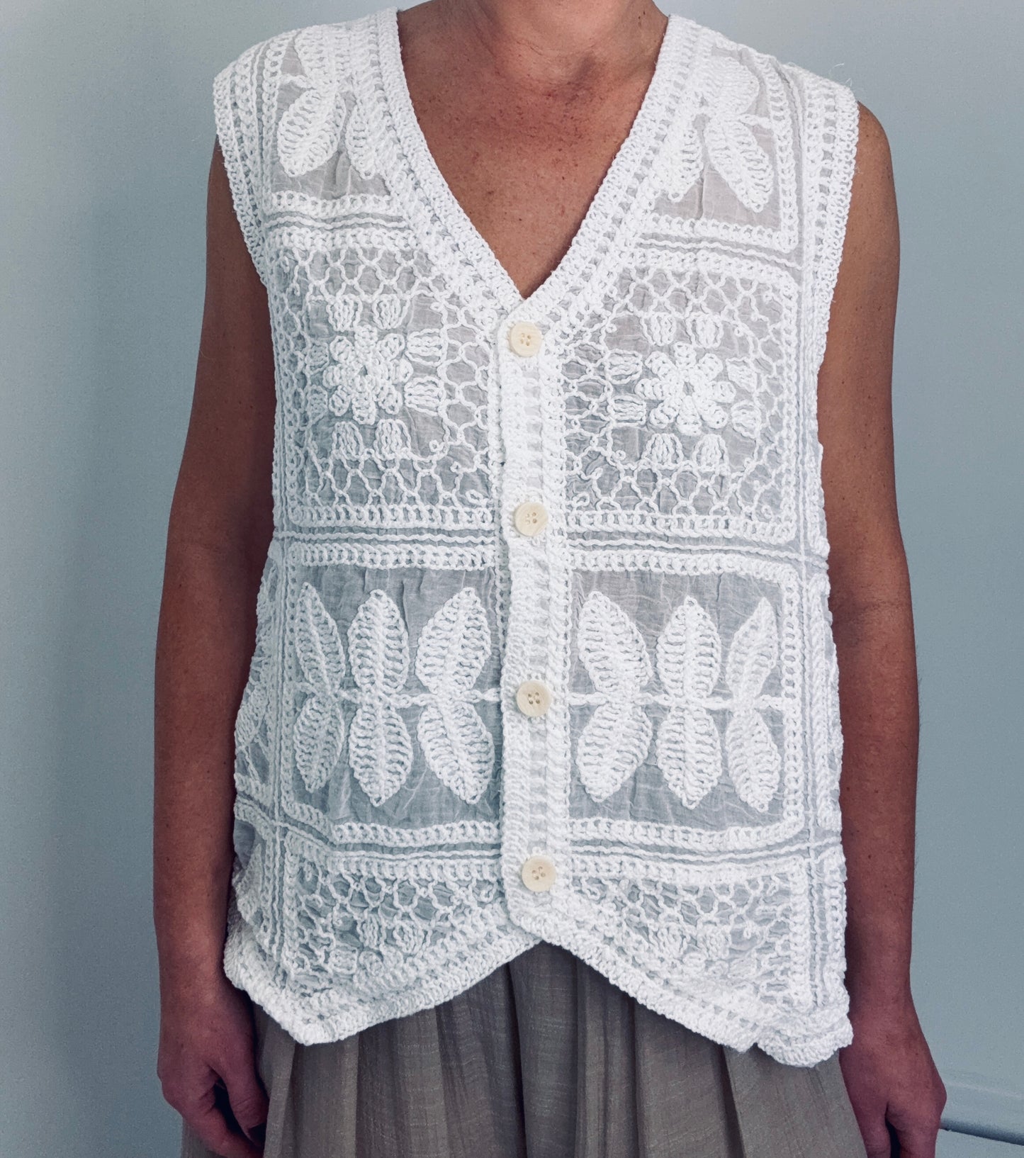 Sunny Crochet Lace Vest