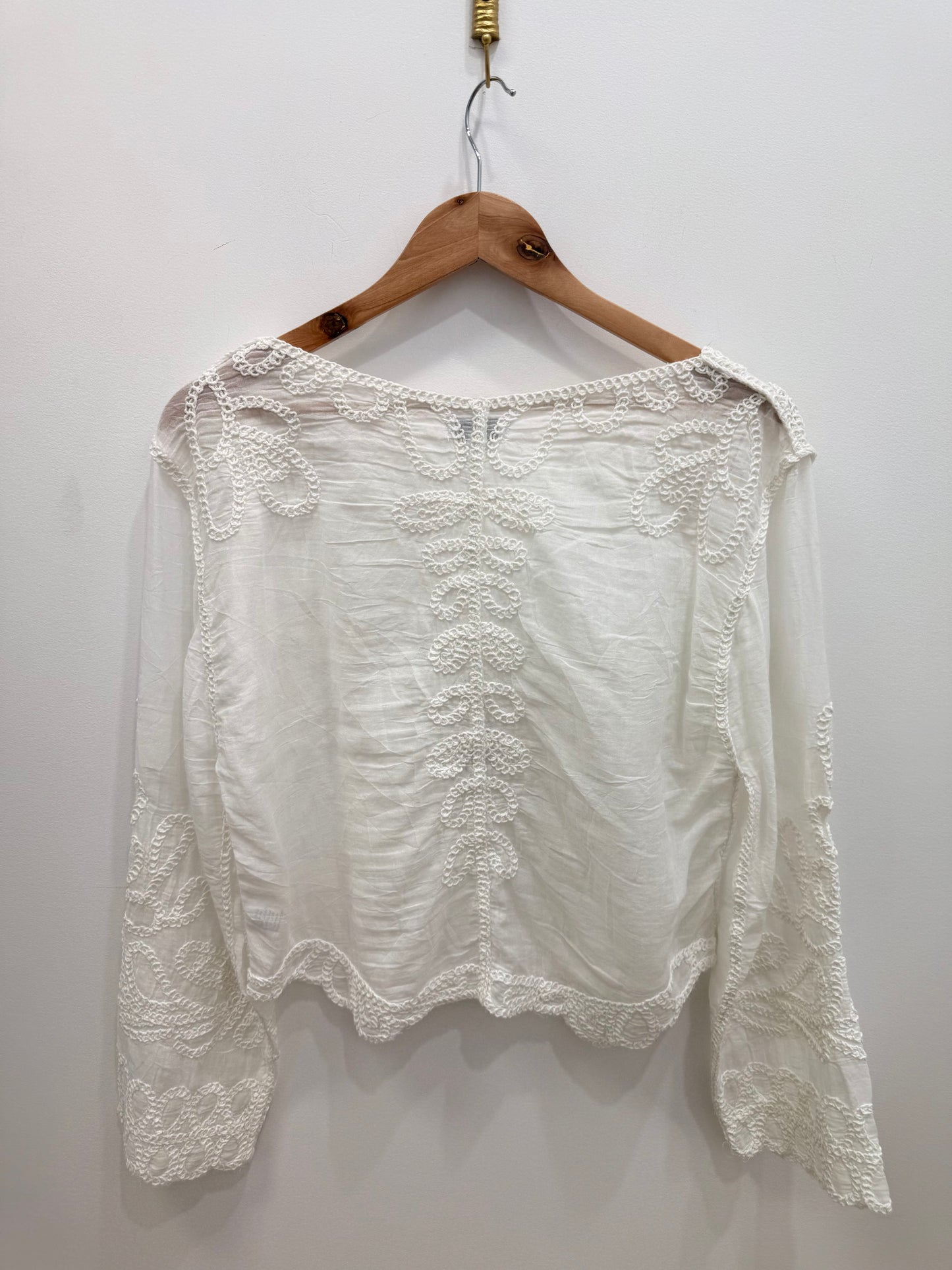 Zara Cropped Crochet Blouse