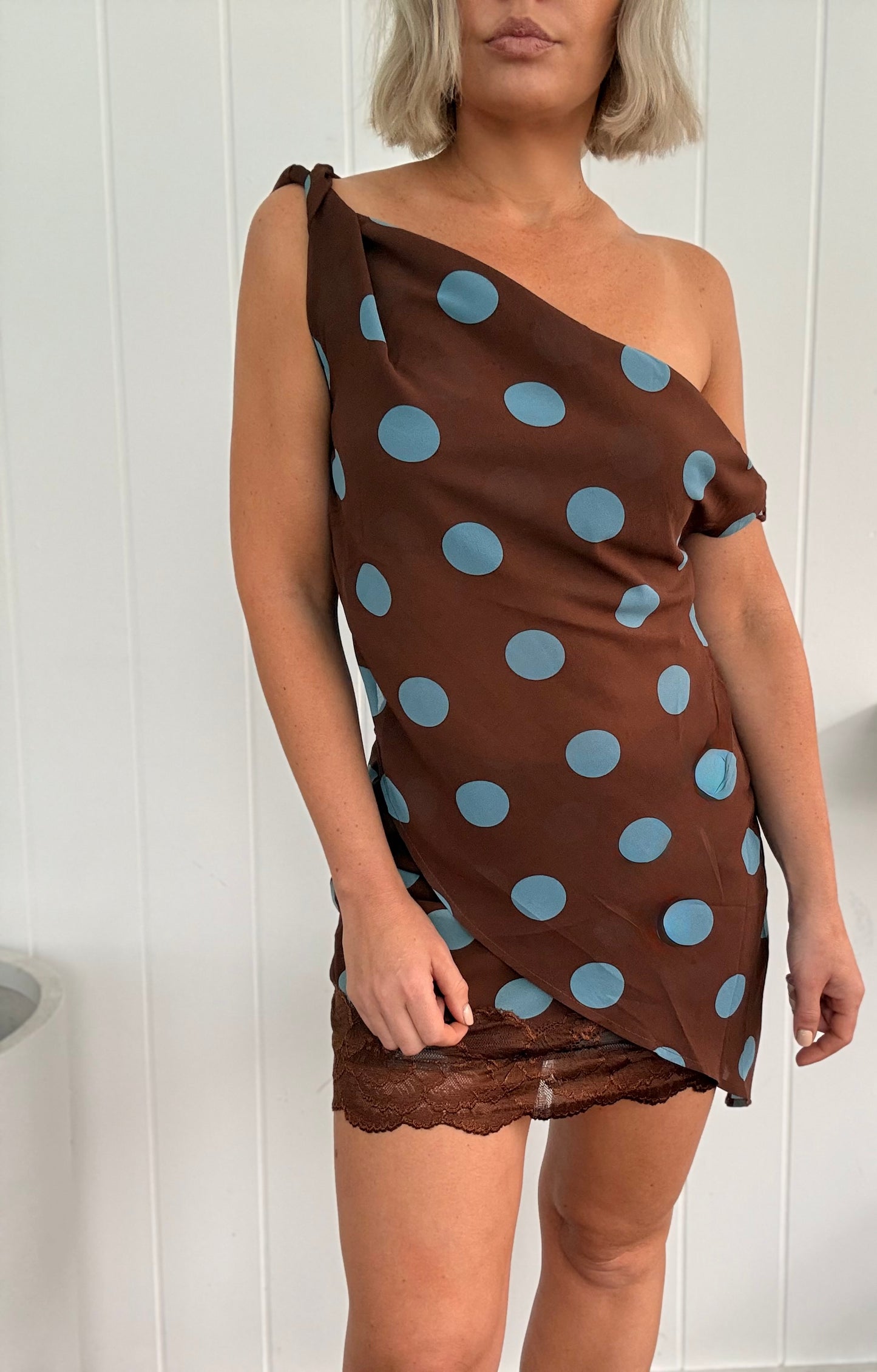 By Frankie/ Polka Dot Asymmetrical Top