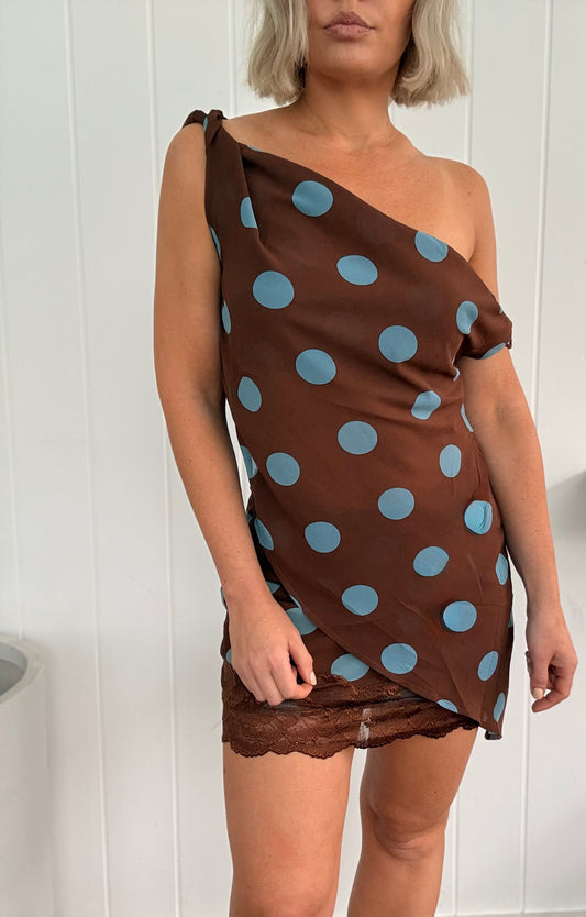 By Frankie/ Polka Dot Asymmetrical Top