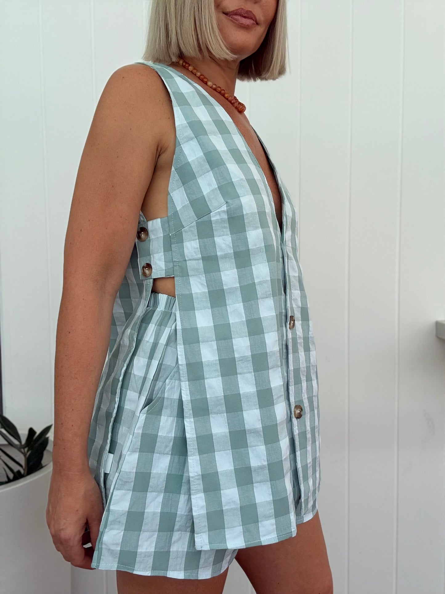 By Frankie/ Holiday Set- Sage Gingham