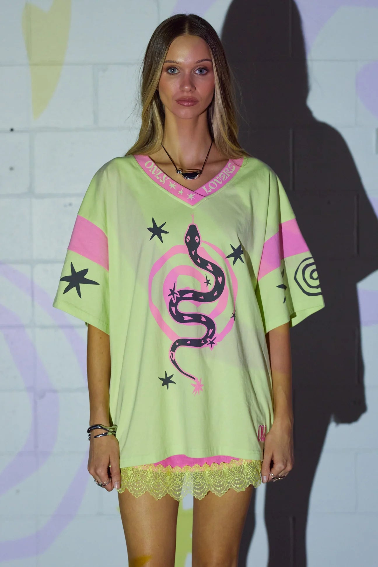 ONLY LOVERS LEFT-SERPENT TEE ~ LIME
