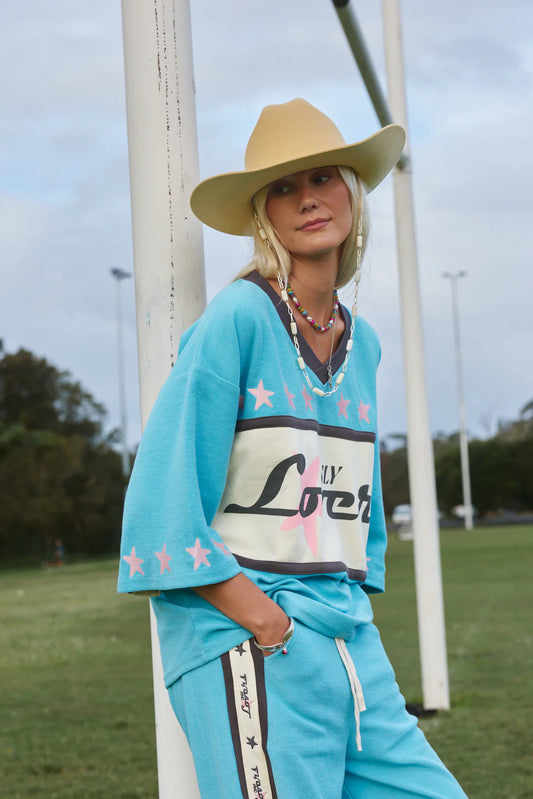 ONLY LOVERS LEFT- 
SURF LEAGUE JERSEY - SKY BLUE