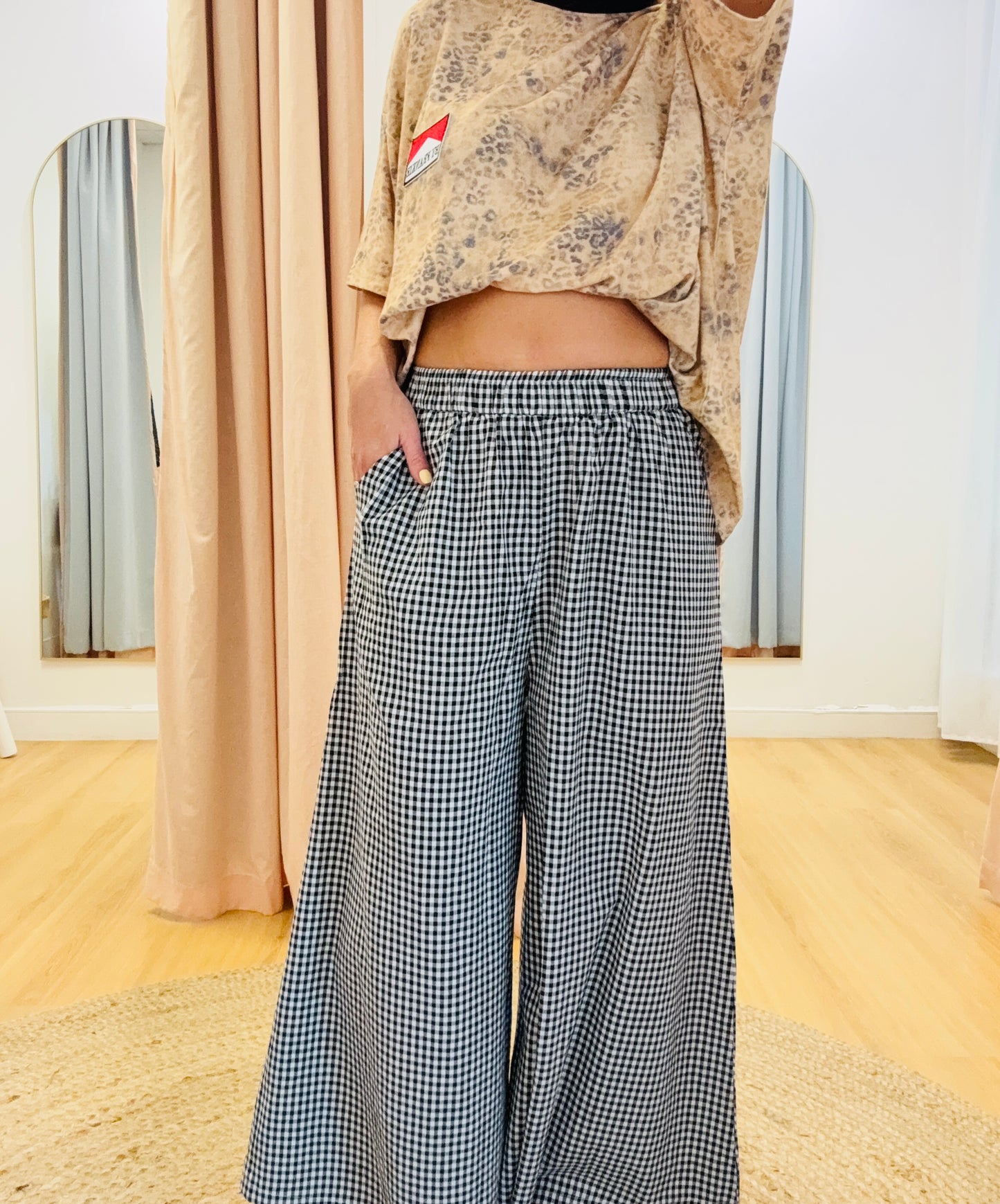 Remi Gingham Wide Leg Pant
