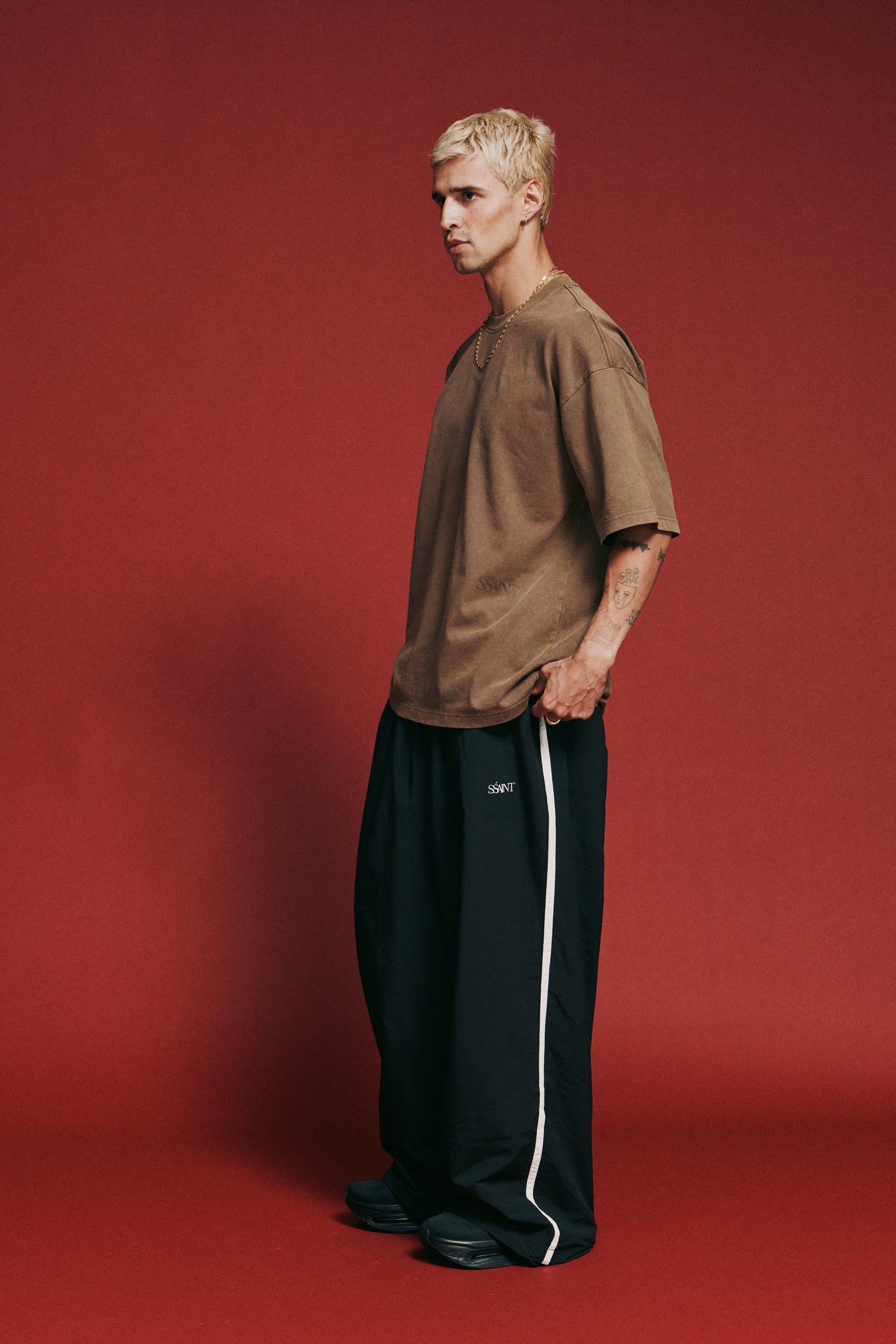 SSAINT- FIGHT NIGHT WINDBREAKER PANT - BLACK