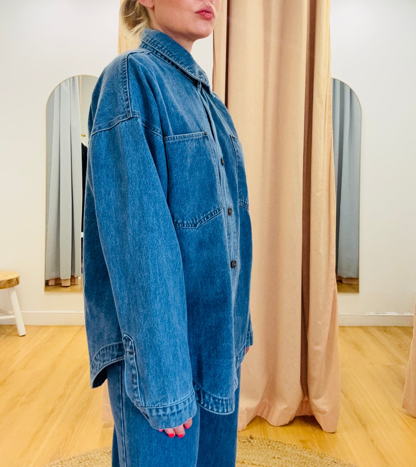 Hazel Oversized Shacket- Blue Denim