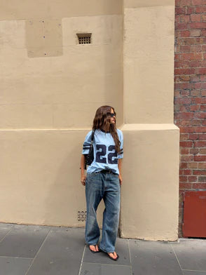 SSAINT- 22 MOTION TEE - POWDER BLUE & NAVY