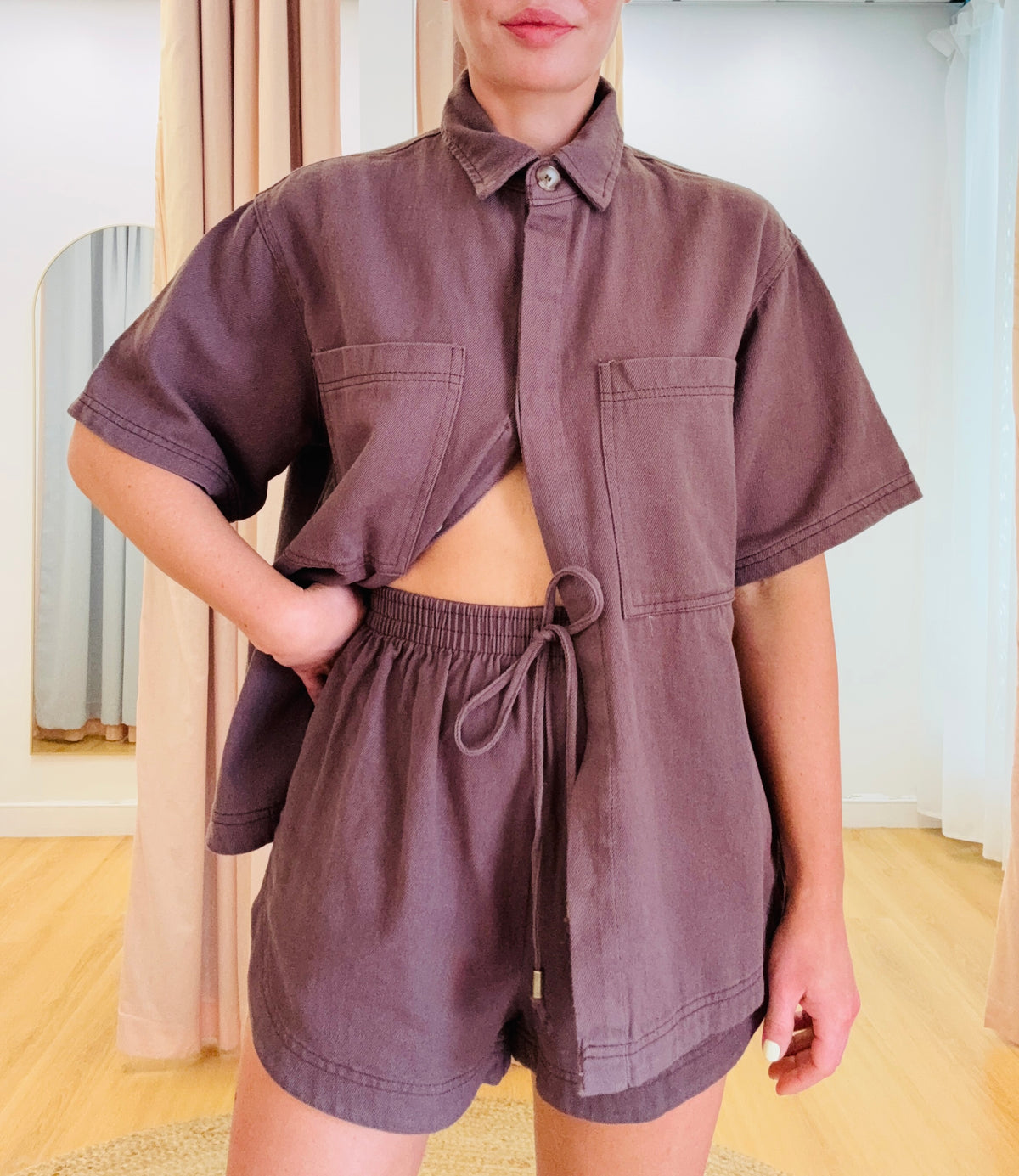 By Frankie/ Kai Denim Set- chocolate