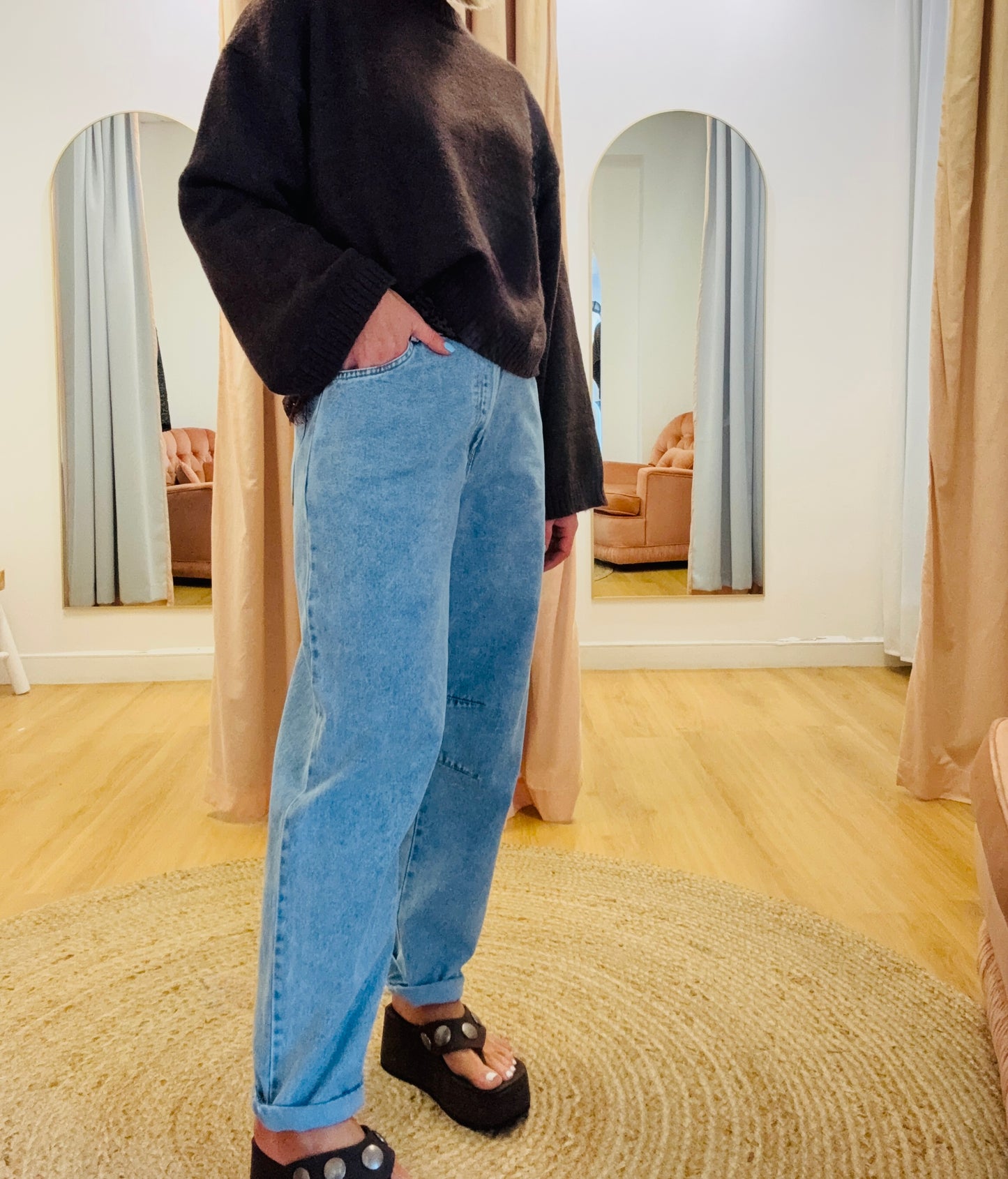 By Frankie/ Barrel Jeans- Light Wash