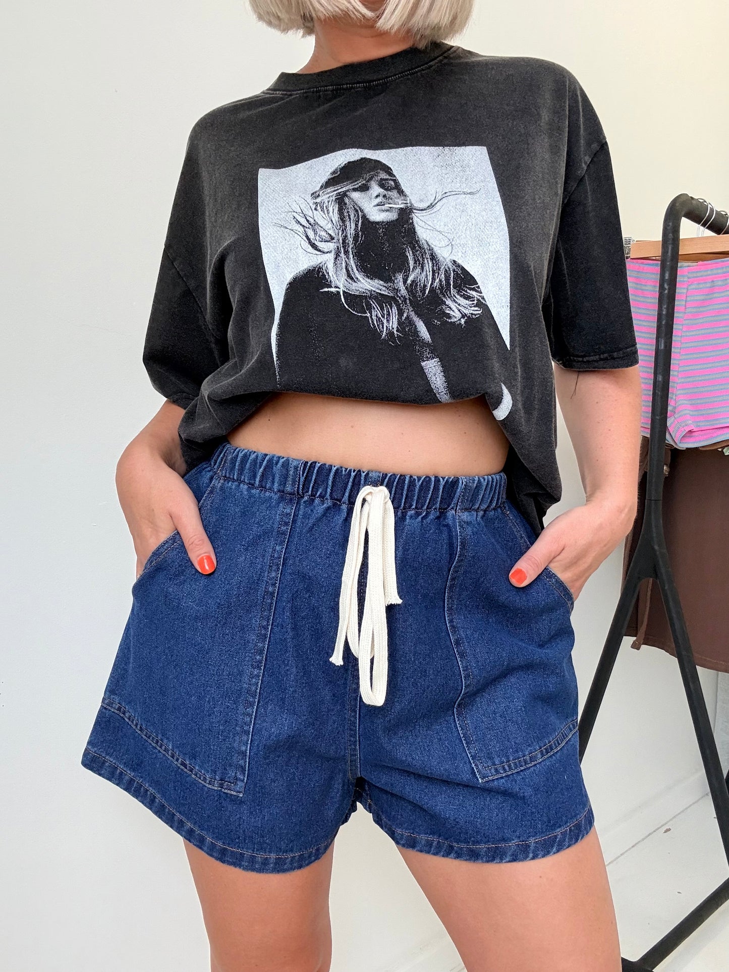 By Frankie/ Luna Denim Shorts- Dark Wash