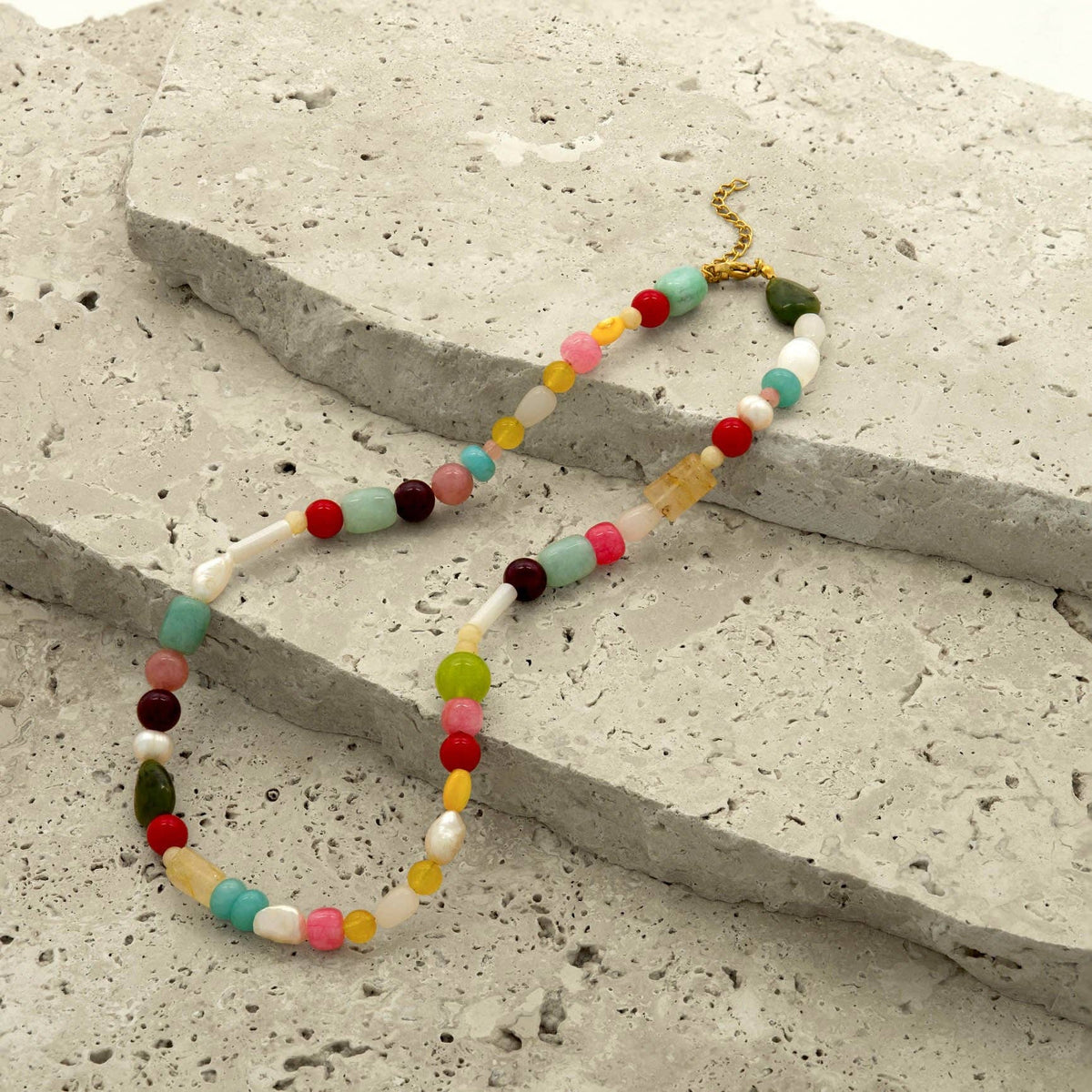 Multi-Stone Beaded Necklace