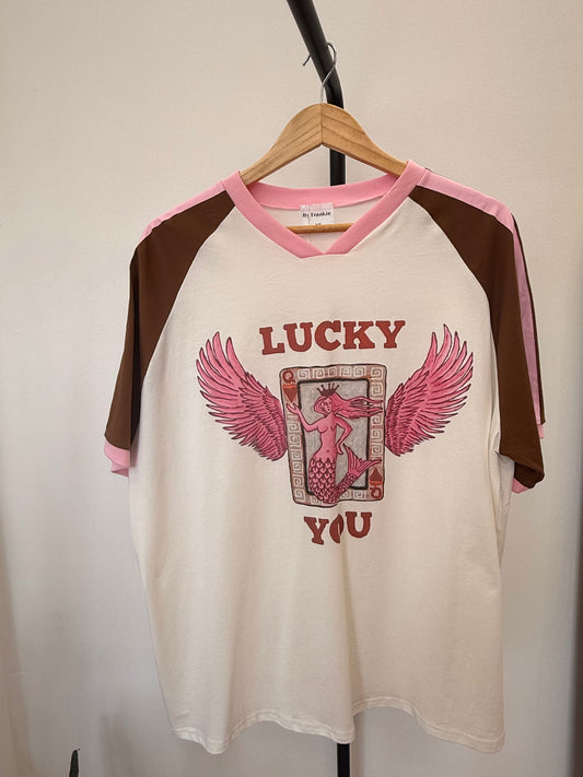By Frankie/ Racer Tee- Lucky You