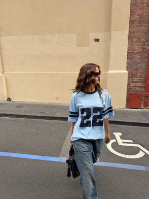 SSAINT- 22 MOTION TEE - POWDER BLUE & NAVY