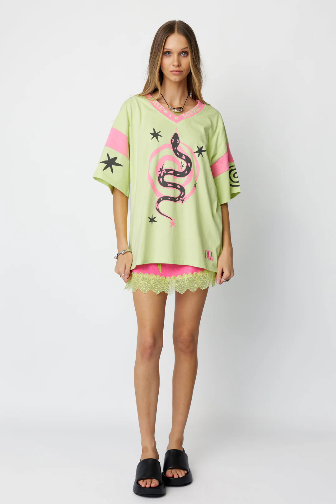 ONLY LOVERS LEFT-SERPENT TEE ~ LIME