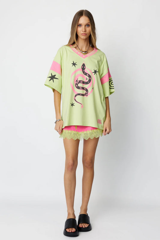 ONLY LOVERS LEFT-SERPENT TEE ~ LIME