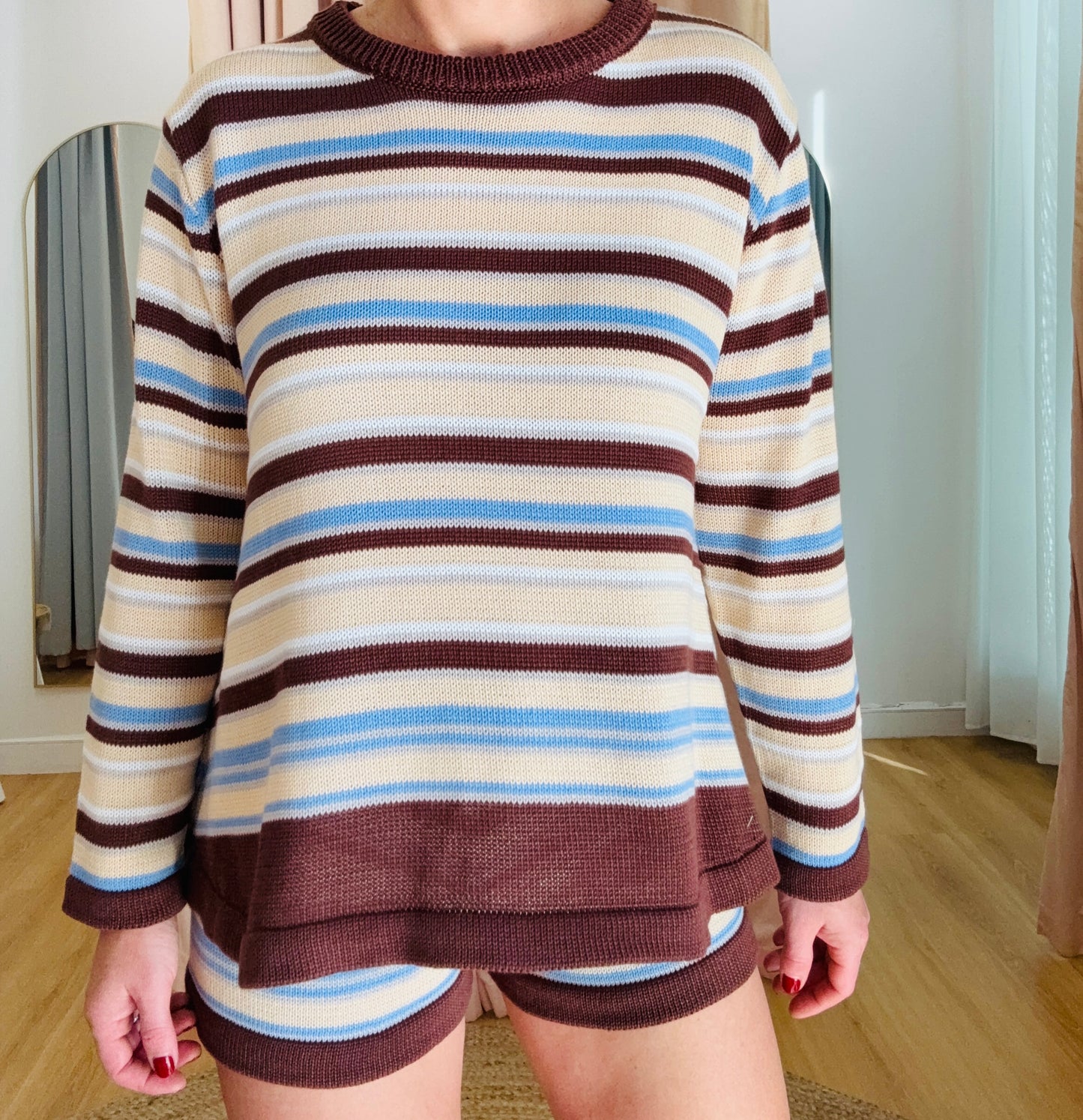 By Frankie/ Sofia Knit Set- Sky/Mocha