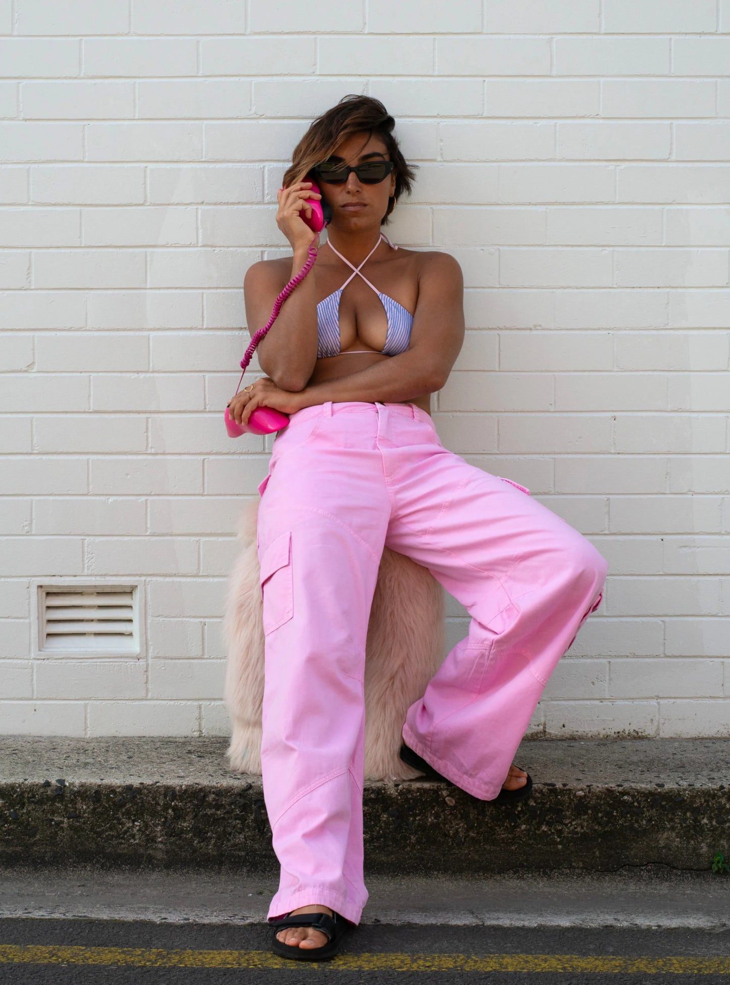 PATCHS STUDIO-
PINK CARGO PANTS