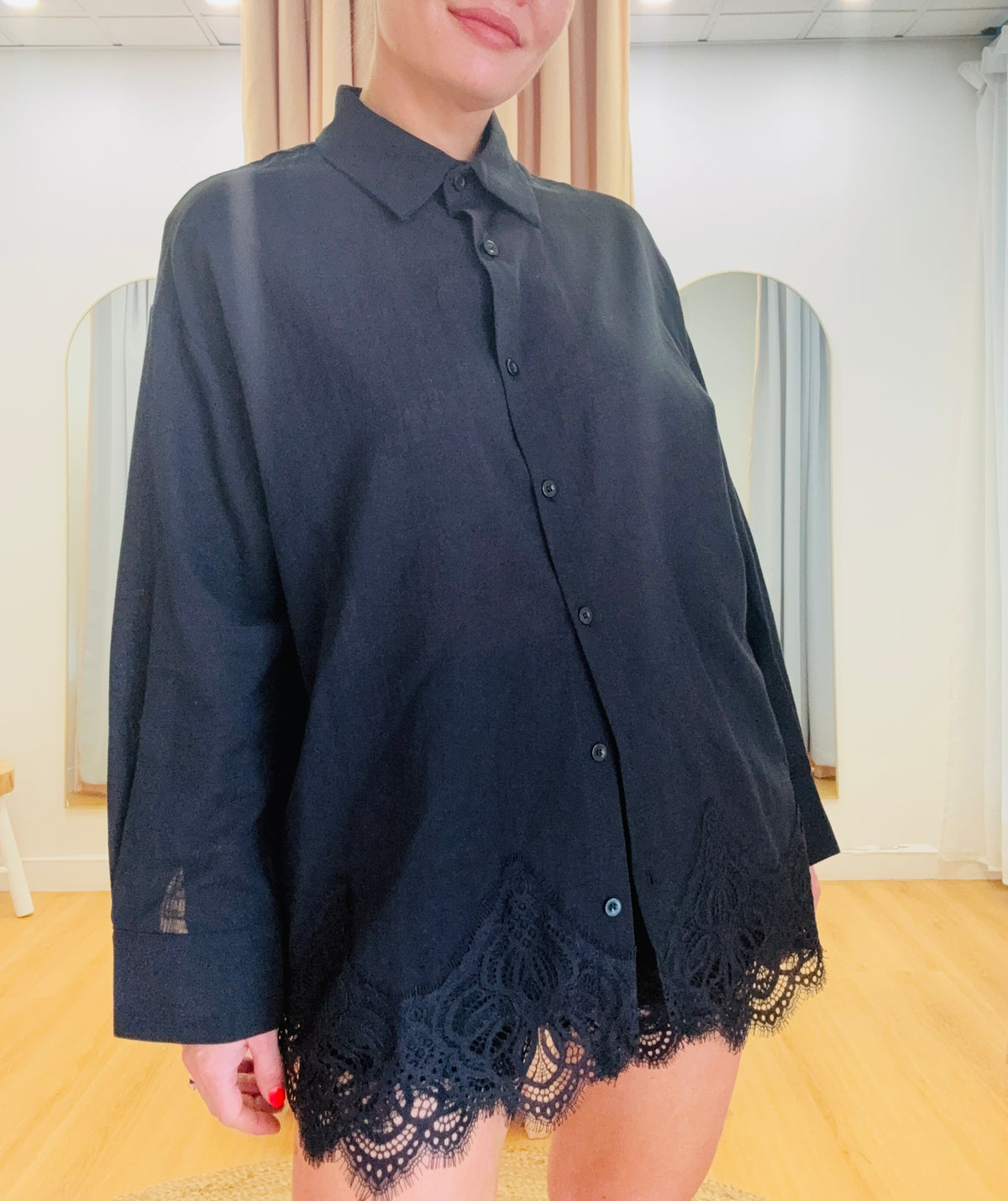 By Frankie/ Ivy Lace Shirt- Black