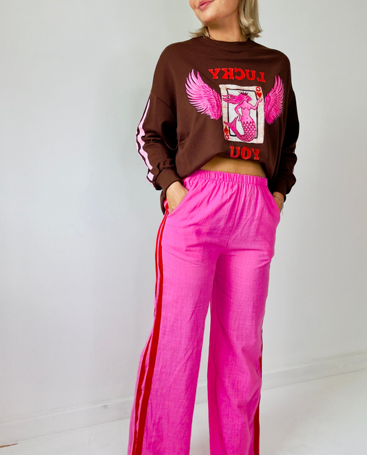 By Frankie / Racer Pant- Pink/Red