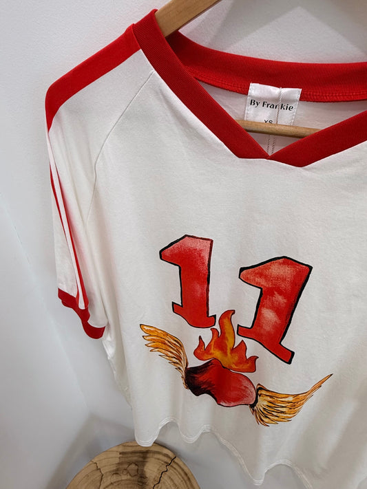 By Frankie/ 11 Flaming Hearts- White