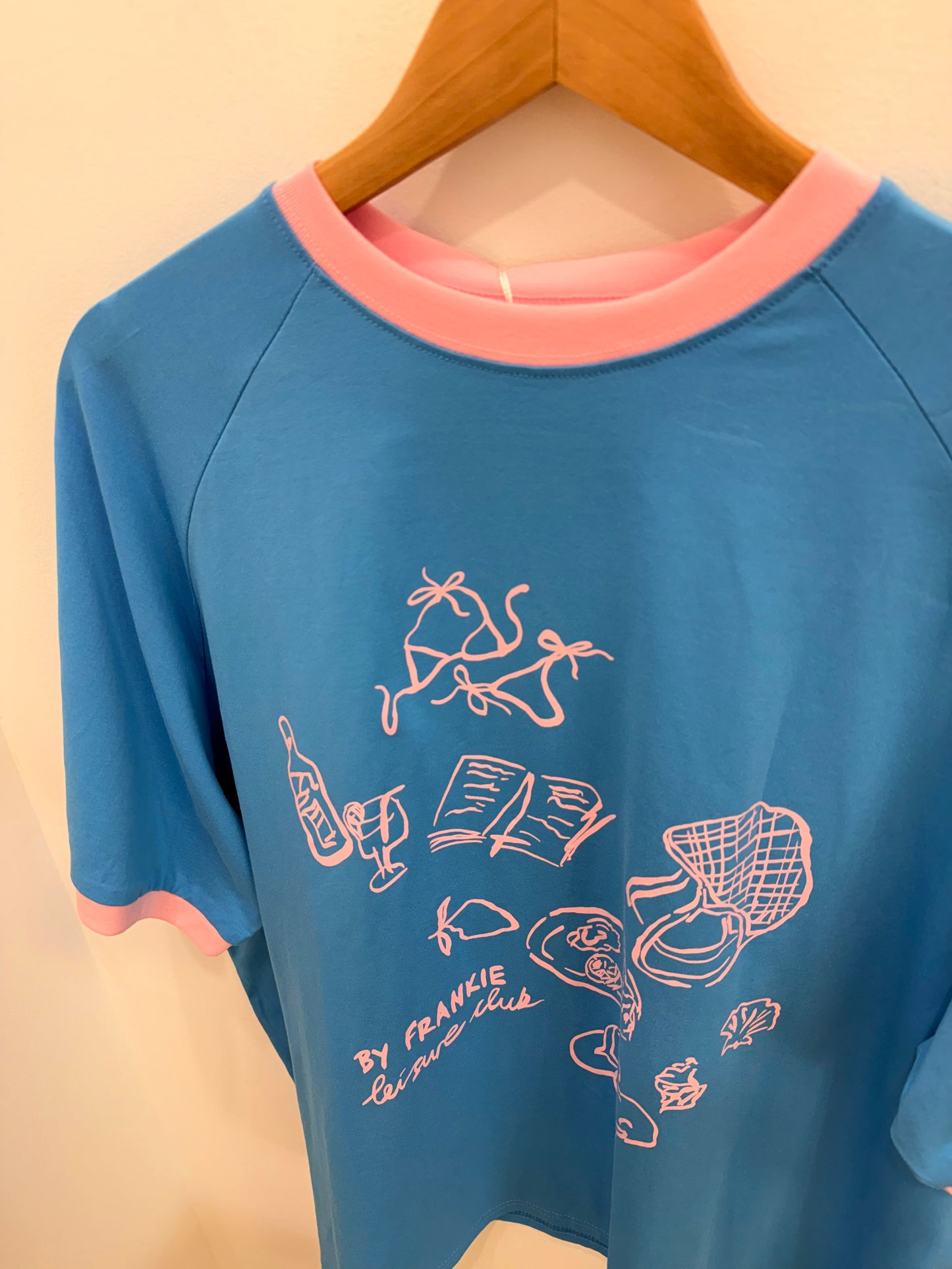 By Frankie/ Leisure Club Tee- Blue/Pink