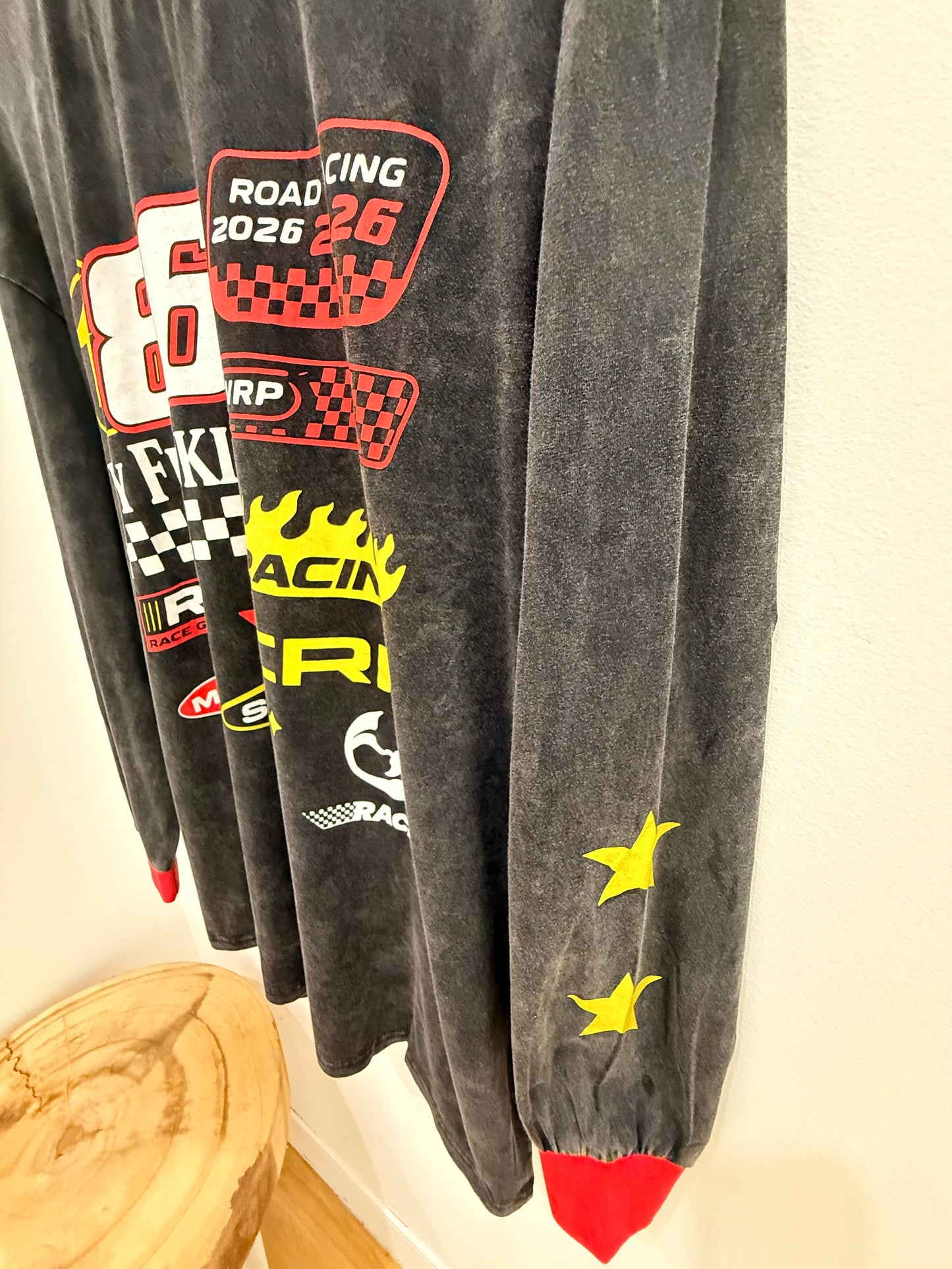 By Frankie/Moto Long Sleeve- Acid Wash