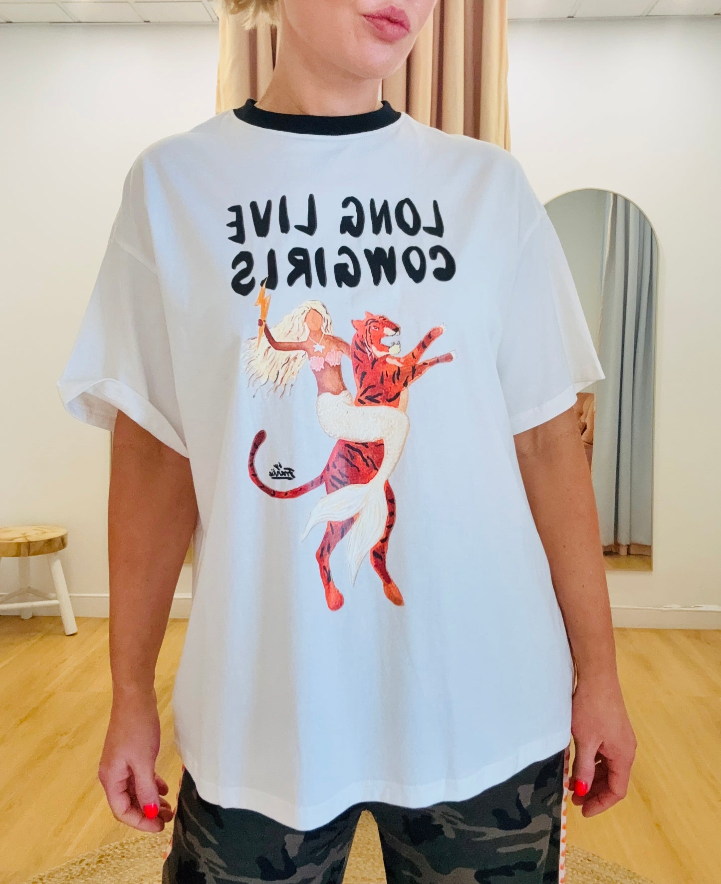 By Frankie/ Cowgirls Tee- White/ Black
