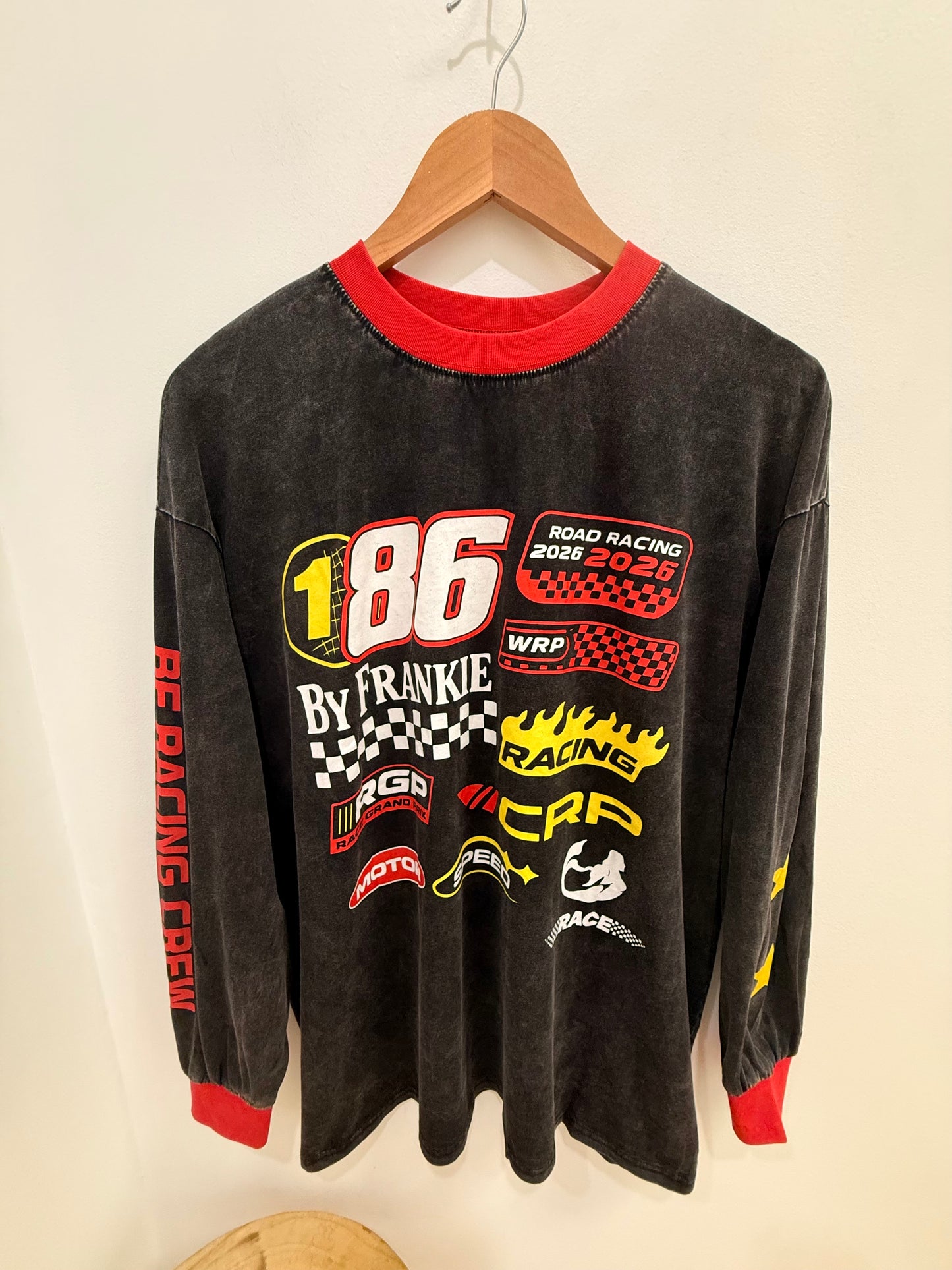 By Frankie/Moto Long Sleeve- Acid Wash