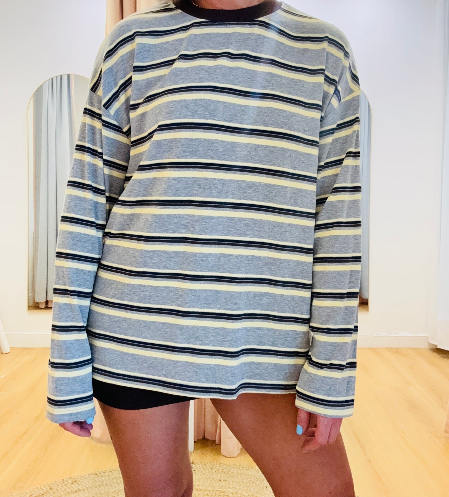 By Frankie/ Bonnie Long Sleeve- Yellow/Grey